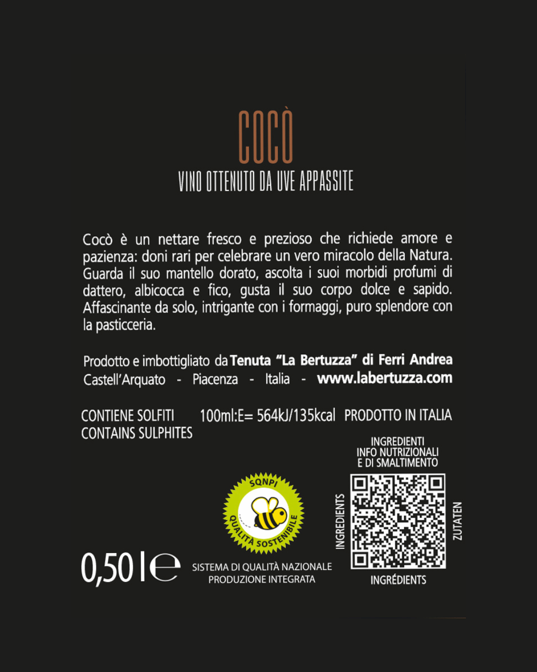 COCÒ PASSITO - Vino ottenuto da uve Appassite