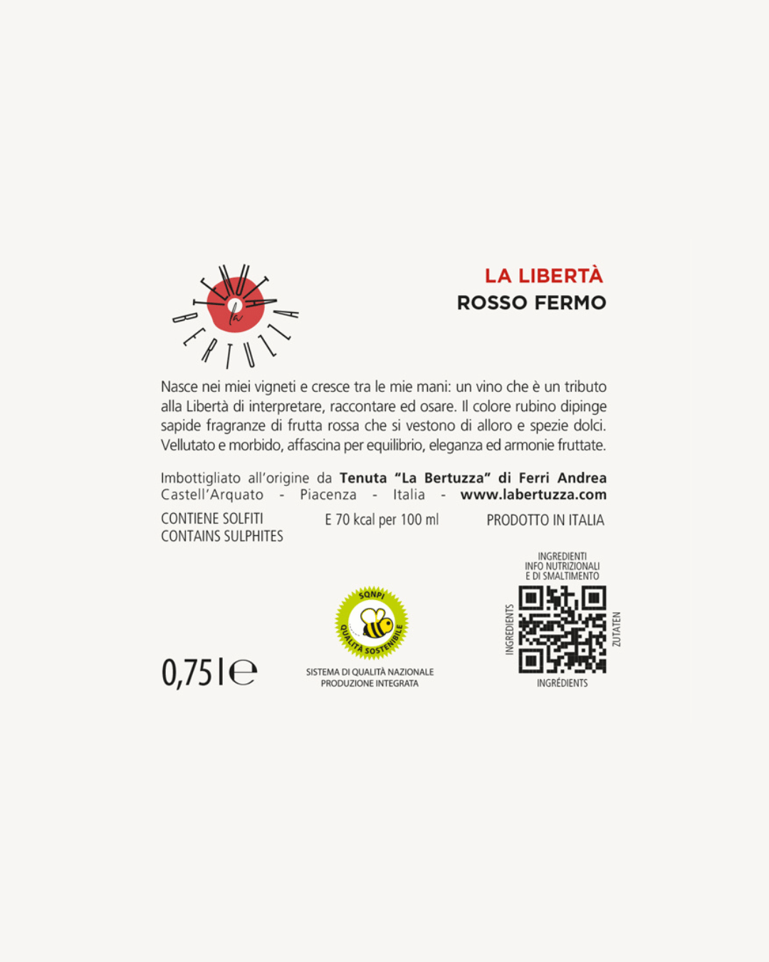 LA LIBERTÀ - Vino Rosso Fermo